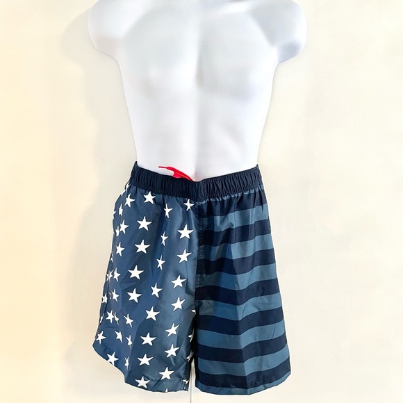 New Men’s STARS and STRIPES Drawstring Swim Trunks - Picture 2 of 10